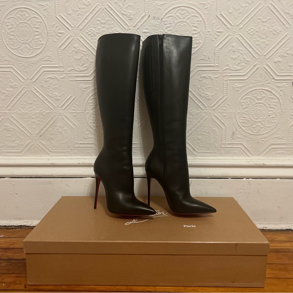 Christian Louboutin Tournoi 120 Calf Boots Black - Picture 2 of 4